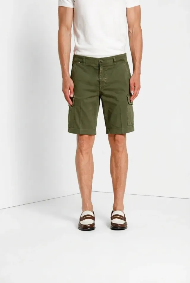 Mason's Chile cargo shorts skovgrøn slim fit stretch