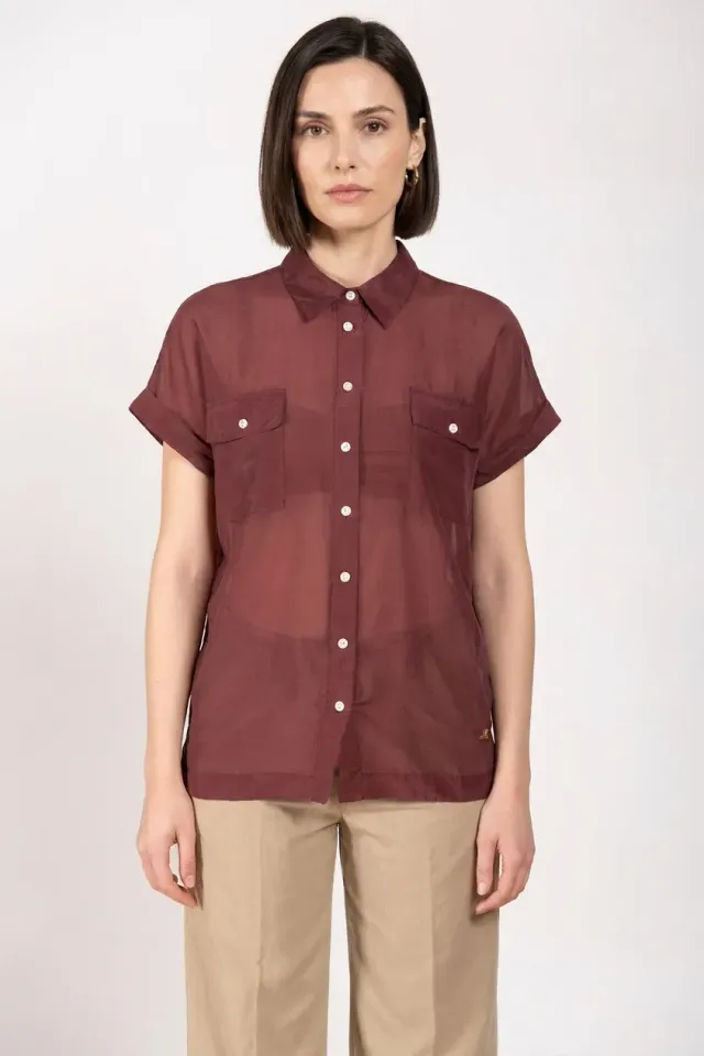 Mason's Natalie skjorte bordeaux bomuld silke