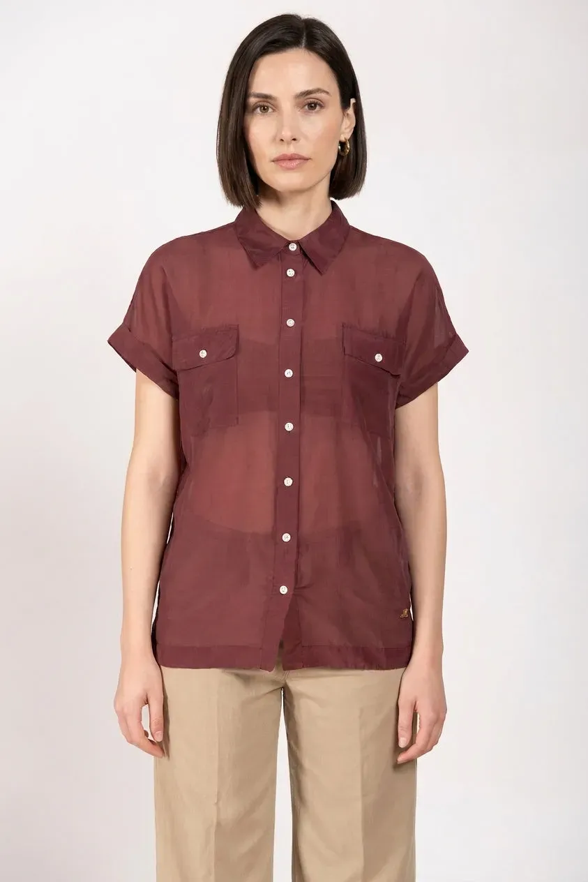Mason's Natalie skjorte bordeaux bomuld silke