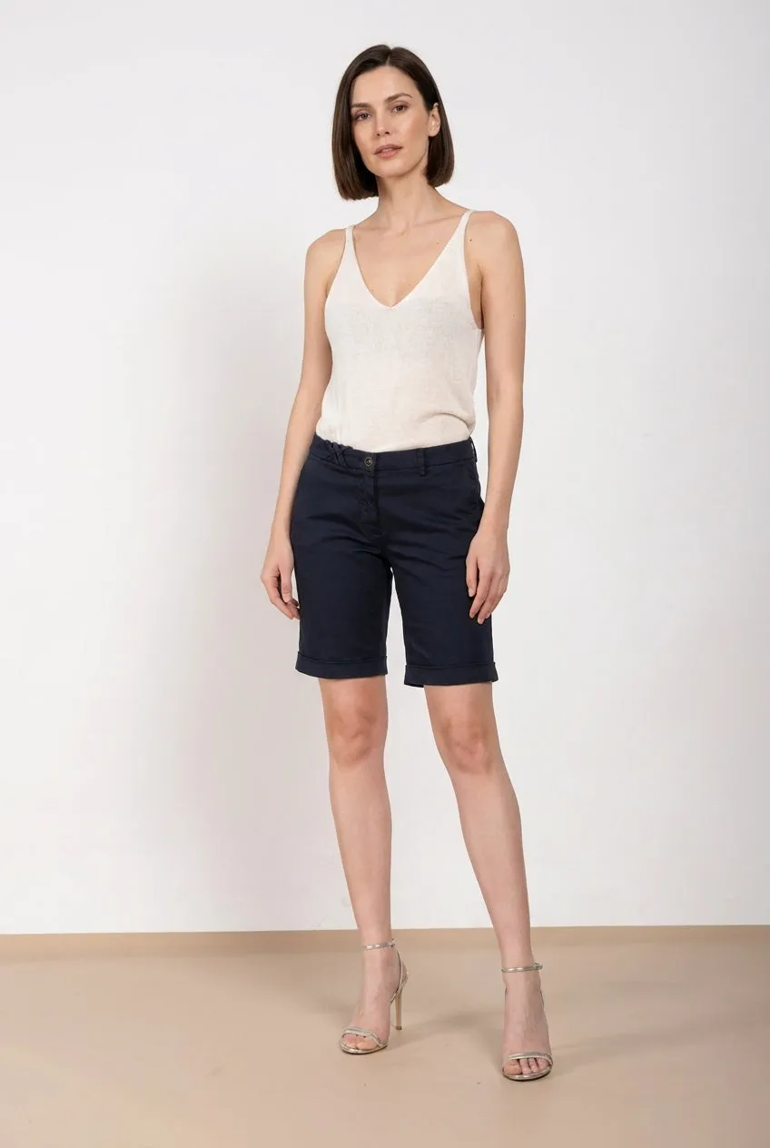 Mason's New York bermuda shorts natblå slim