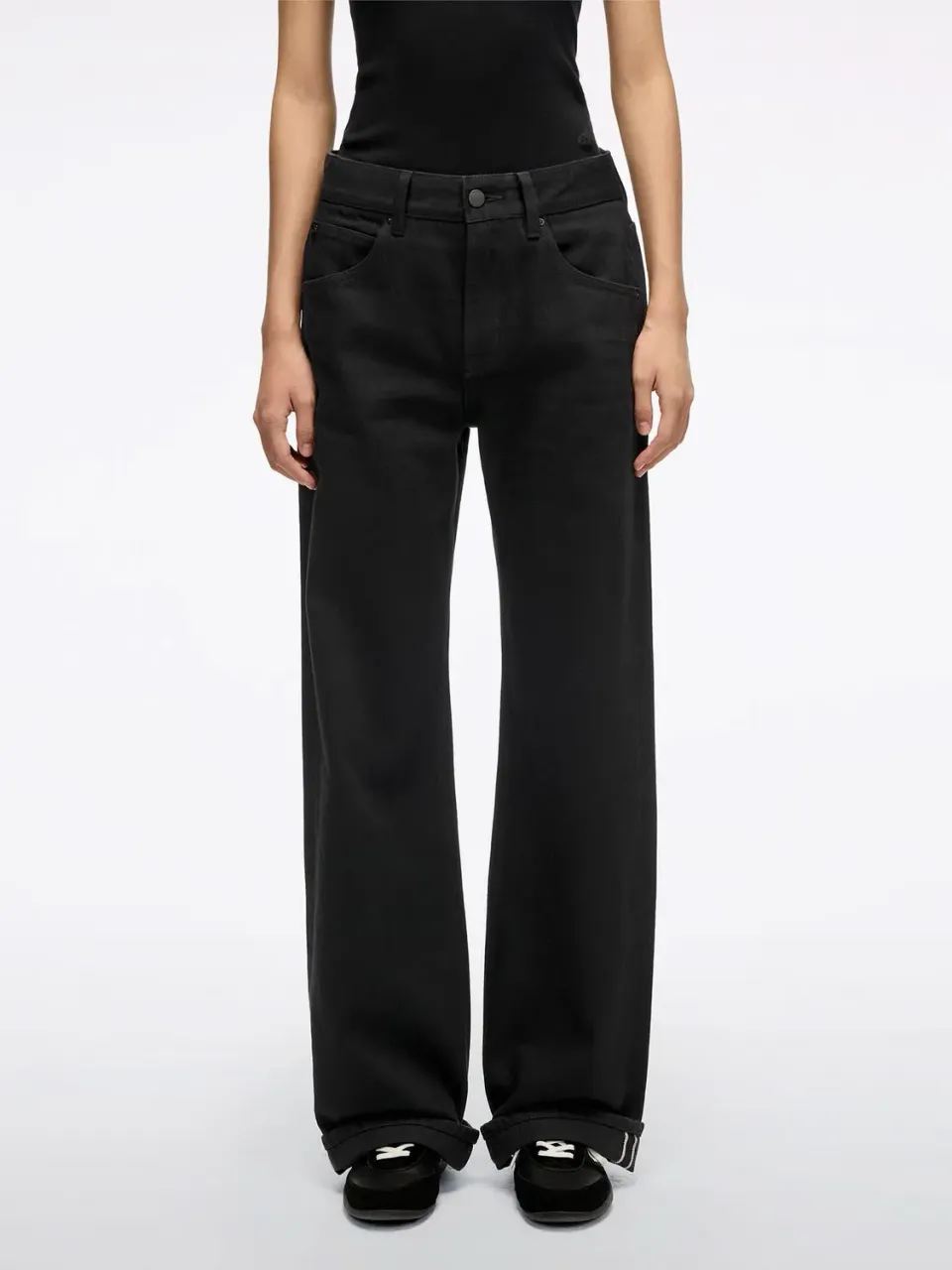Miss Sixty Anni straight jeans sort mellem talje
