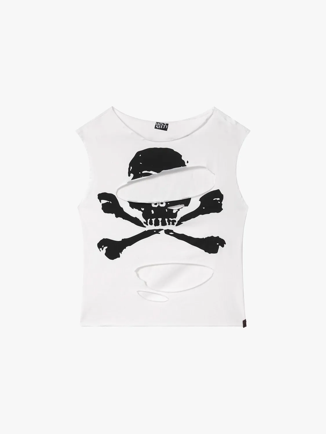 Miss Sixty 6M3SJ95400A28 cropped top hvid med skull