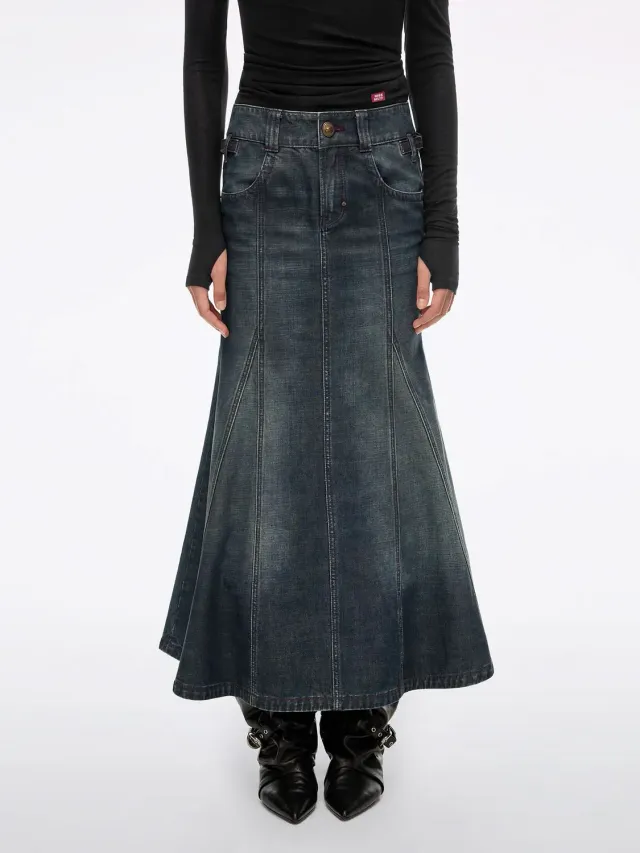 Miss Sixty Havfrue Denimnederdel Blå midi