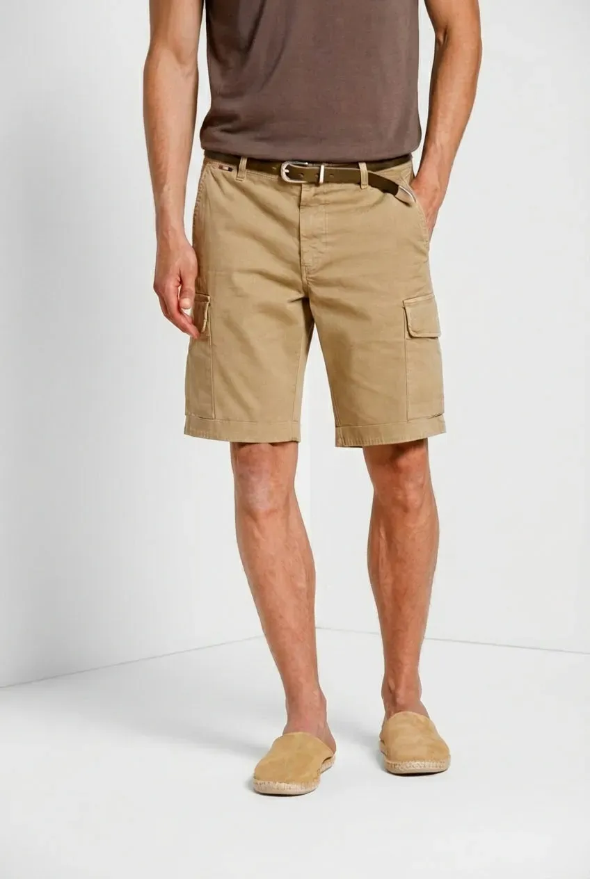 Mason's Chile Slim cargo shorts beige satin