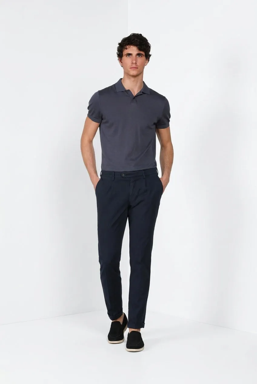 Mason's Torino 1 Pinces Flex chinos natblå slim