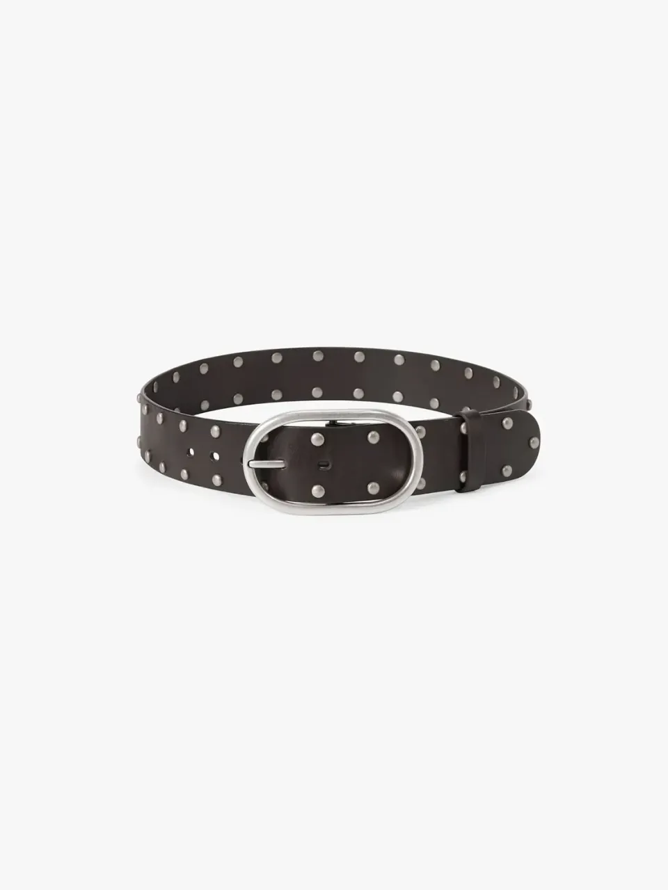 Miss Sixty læderbælte dark coffee med nitter