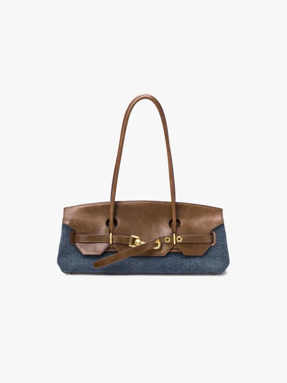 Miss Sixty Patchwork skuldertaske blå denim læder