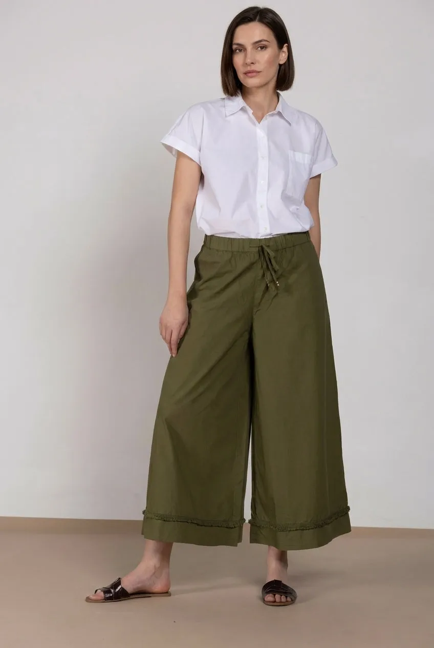 Mason's Portofino Cropped joggerbukser skovgrøn wide leg
