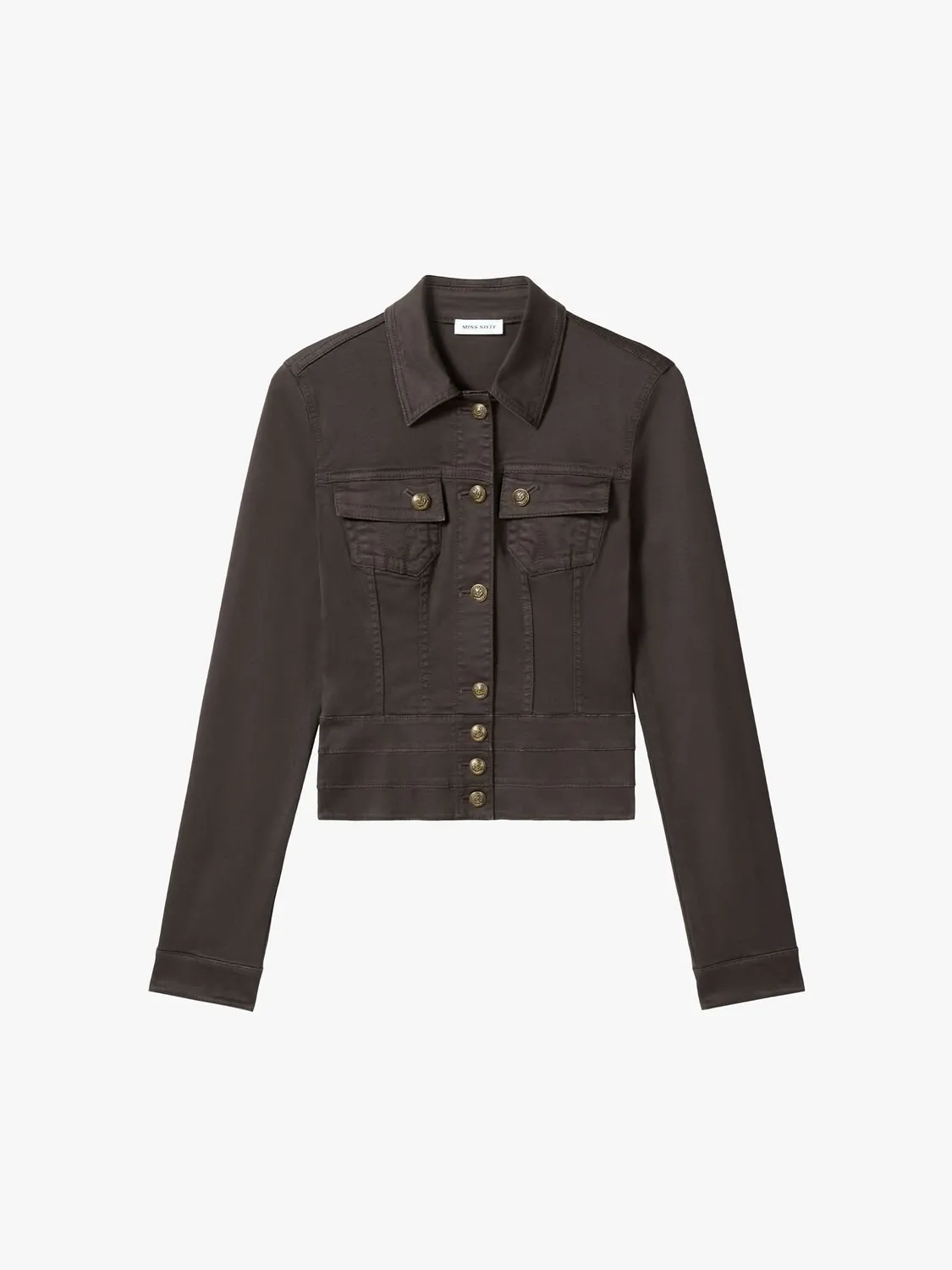 Miss Sixty Leather-Buckle jakke fuscous brown stretch