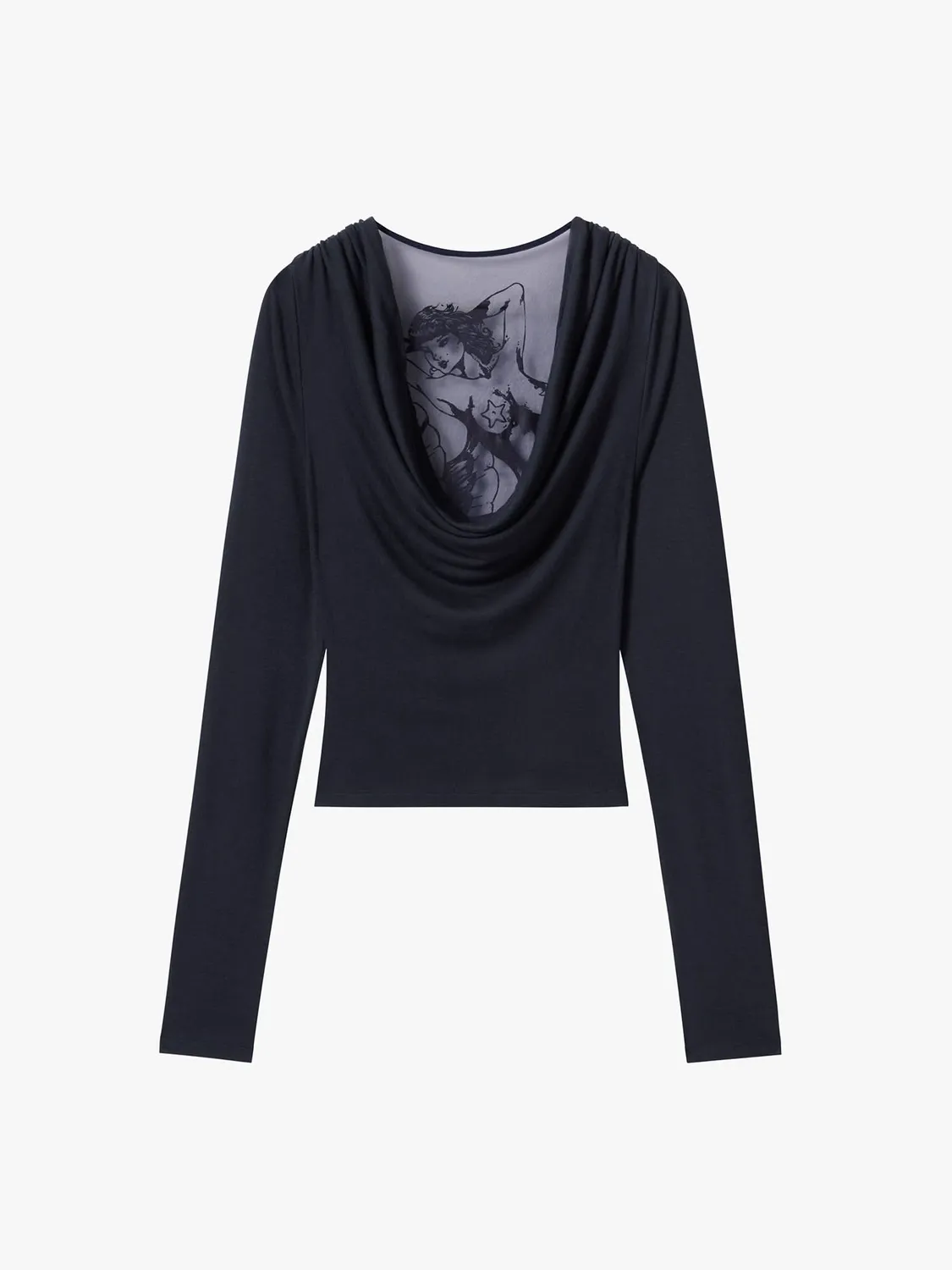 Miss Sixty t-shirt navy blue havfruetryk tæt