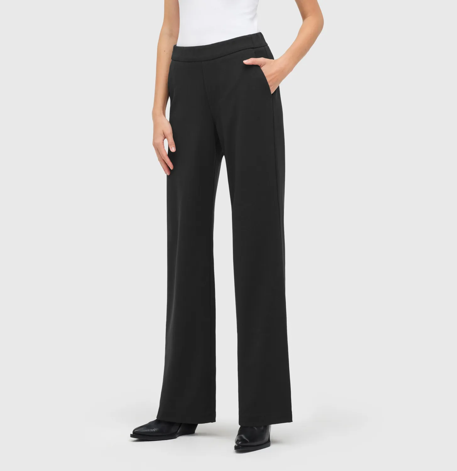 MAC Chiara 2177 bukser sort wide fit jersey