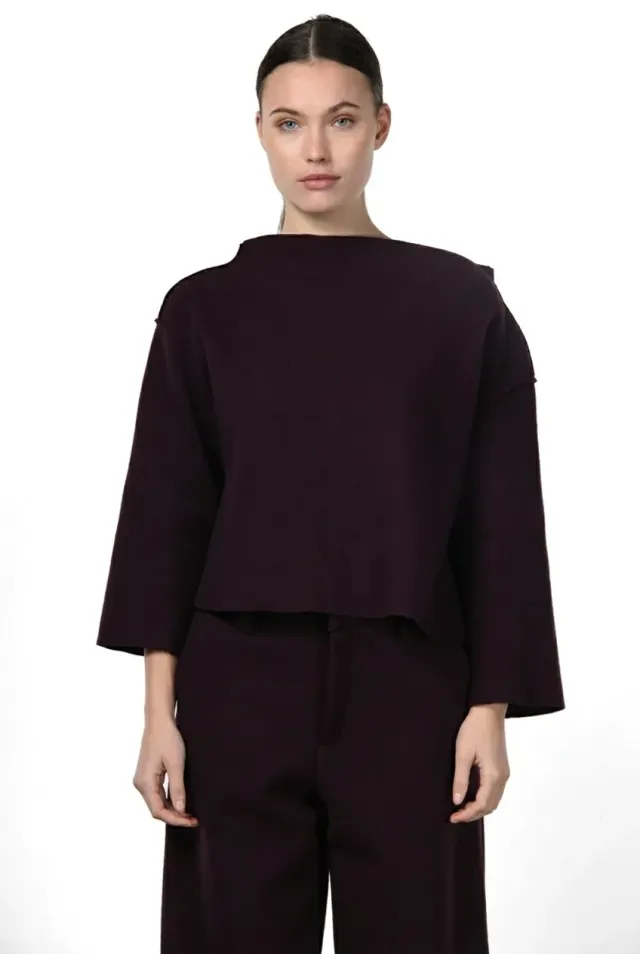 Mason's Ida sweatshirt aubergine uld bubble-fit dame