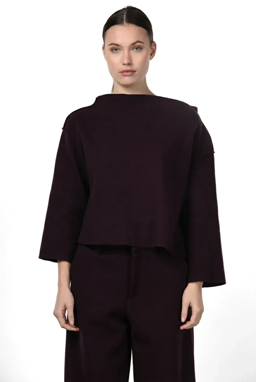 Mason's Ida sweatshirt aubergine uld bubble-fit dame