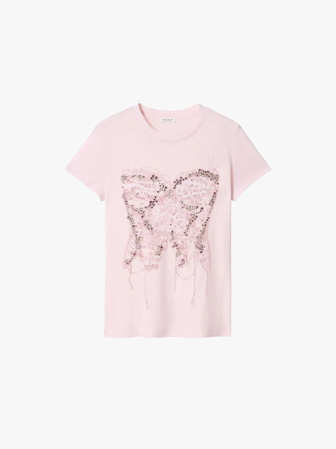 Miss Sixty Crystal-Embellished T-shirt baby pink uld