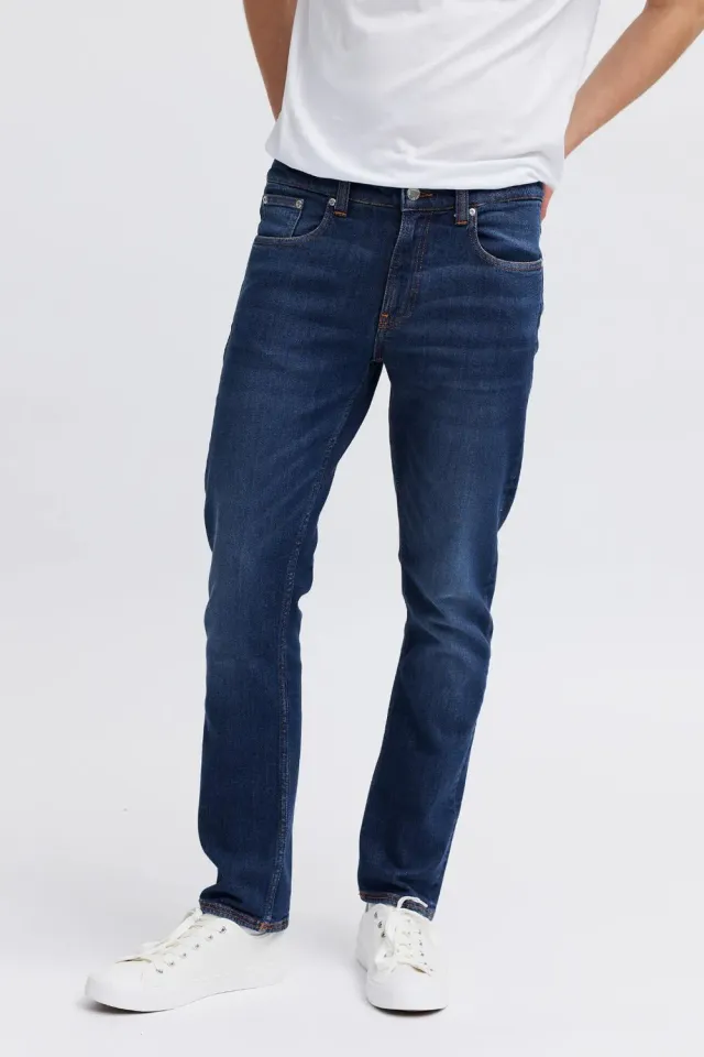 Organsk Level Tonic Blues jeans mørkeblå slim straight
