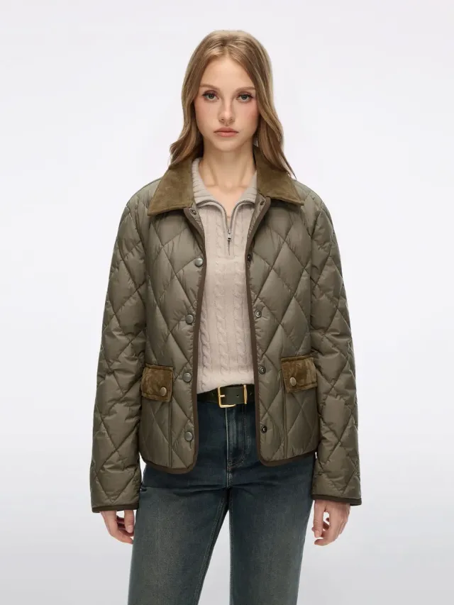 Miss Sixty Puffer dunjakke army green cropped