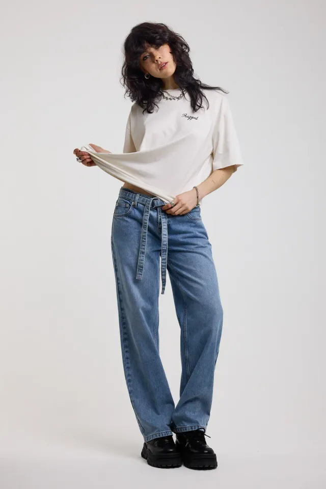 The Ragged Priest Chore Low Rise boyfriend jeans str. 28 blå