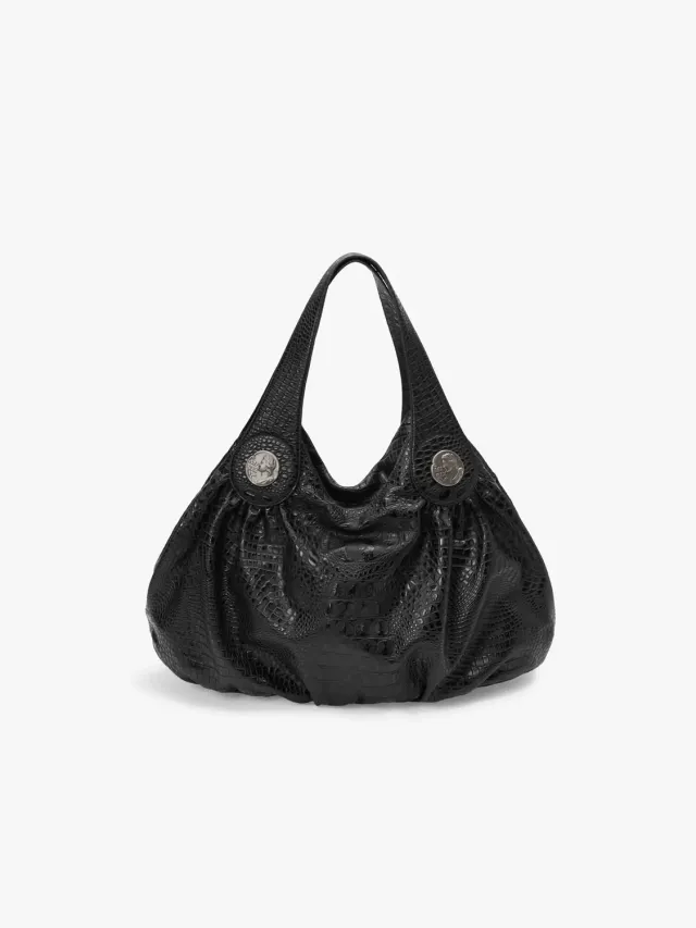Miss Sixty Black Label Skuldertaske sort kroko