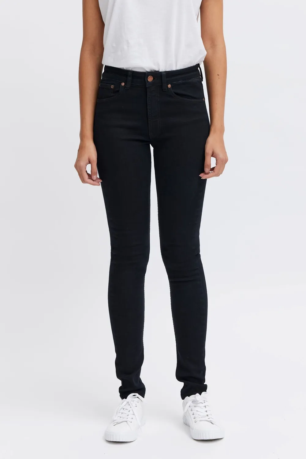 Organsk Breeze Black Goldie sorte slim jeans stretch