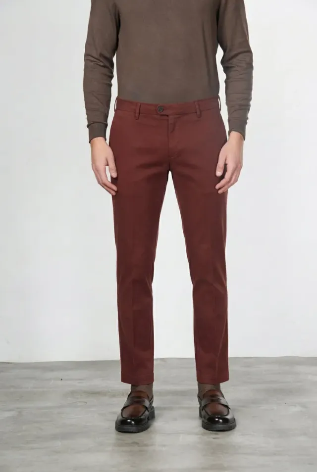 Mason's New York chinos mørkerød regular uld