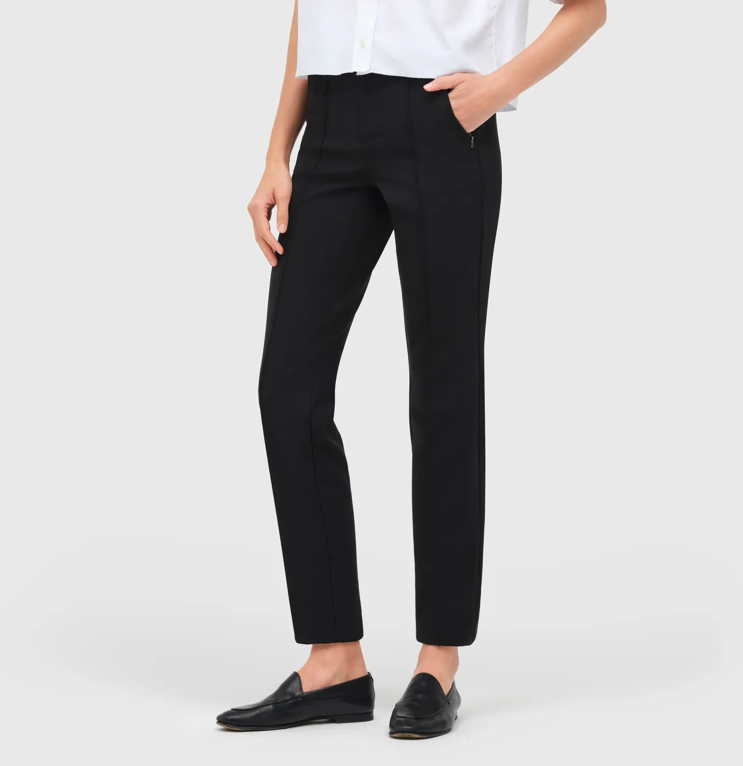 MAC Anna Zip bukser sort slim fit