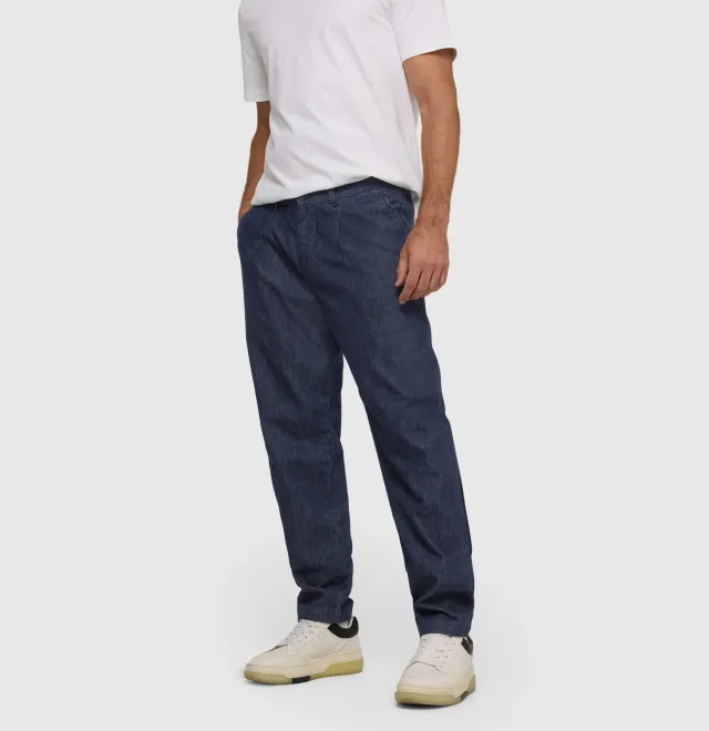 MAC Dean Pleat jeans mørkeblå tapered fit