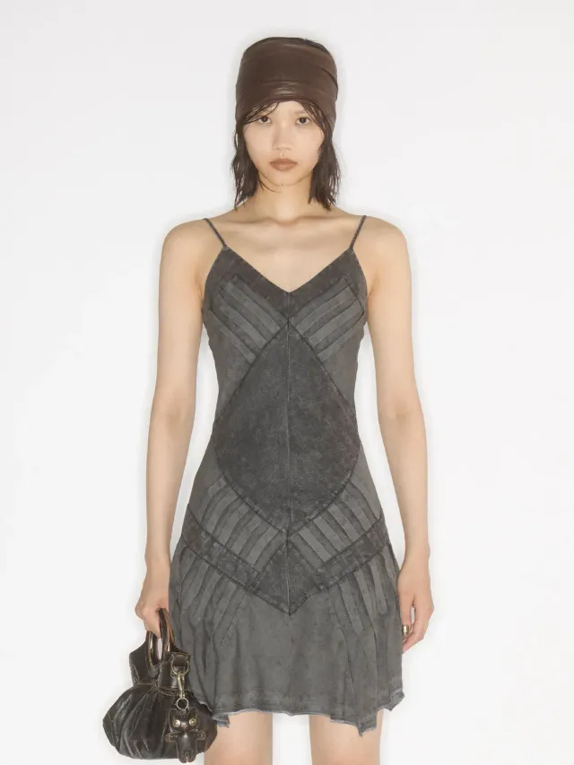 Miss Sixty Denim Cami Dress denimkjole sort bindebælte