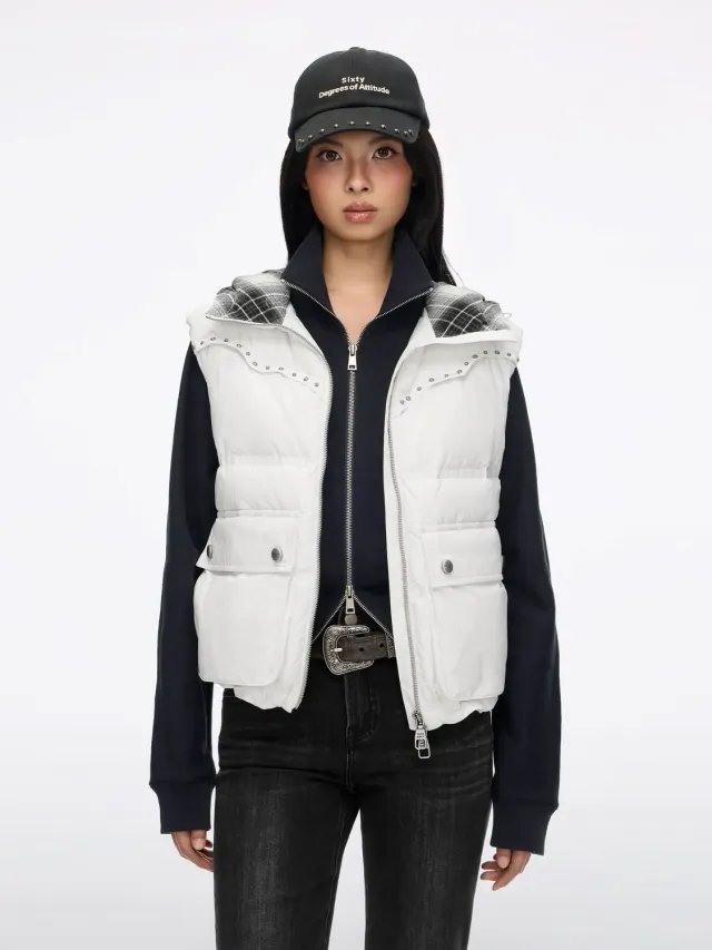 Miss Sixty dunvest puffer hvid dun 90% nitter