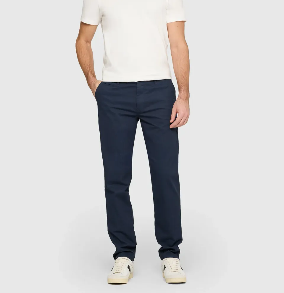 MAC Lennox modern fit chino blå printet twill
