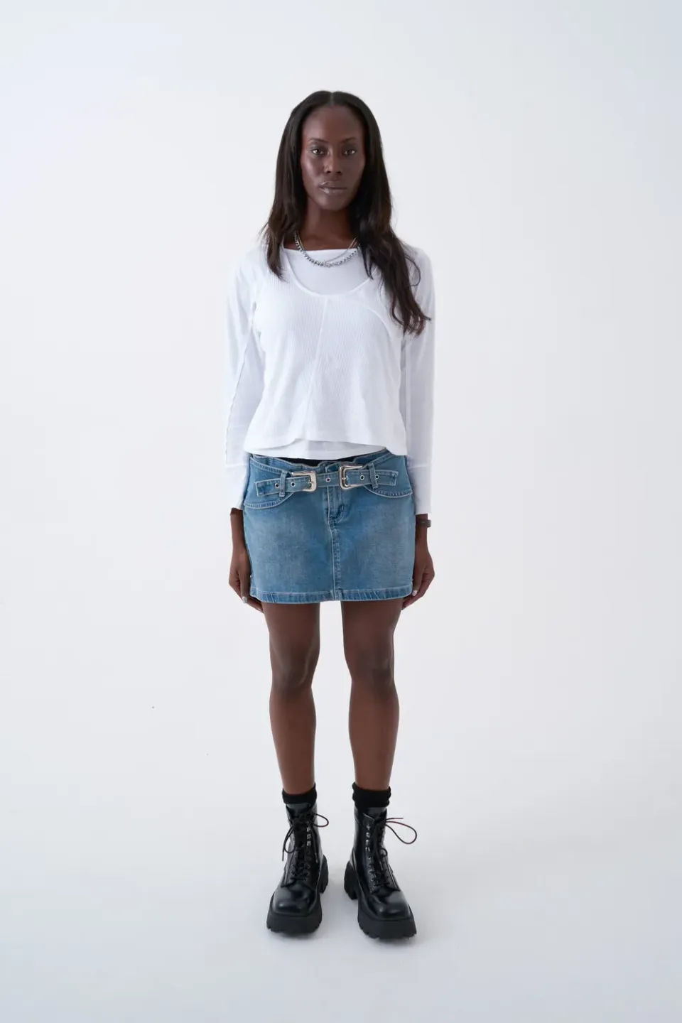 The Ragged Priest Cylinder nederdel denim mini blå