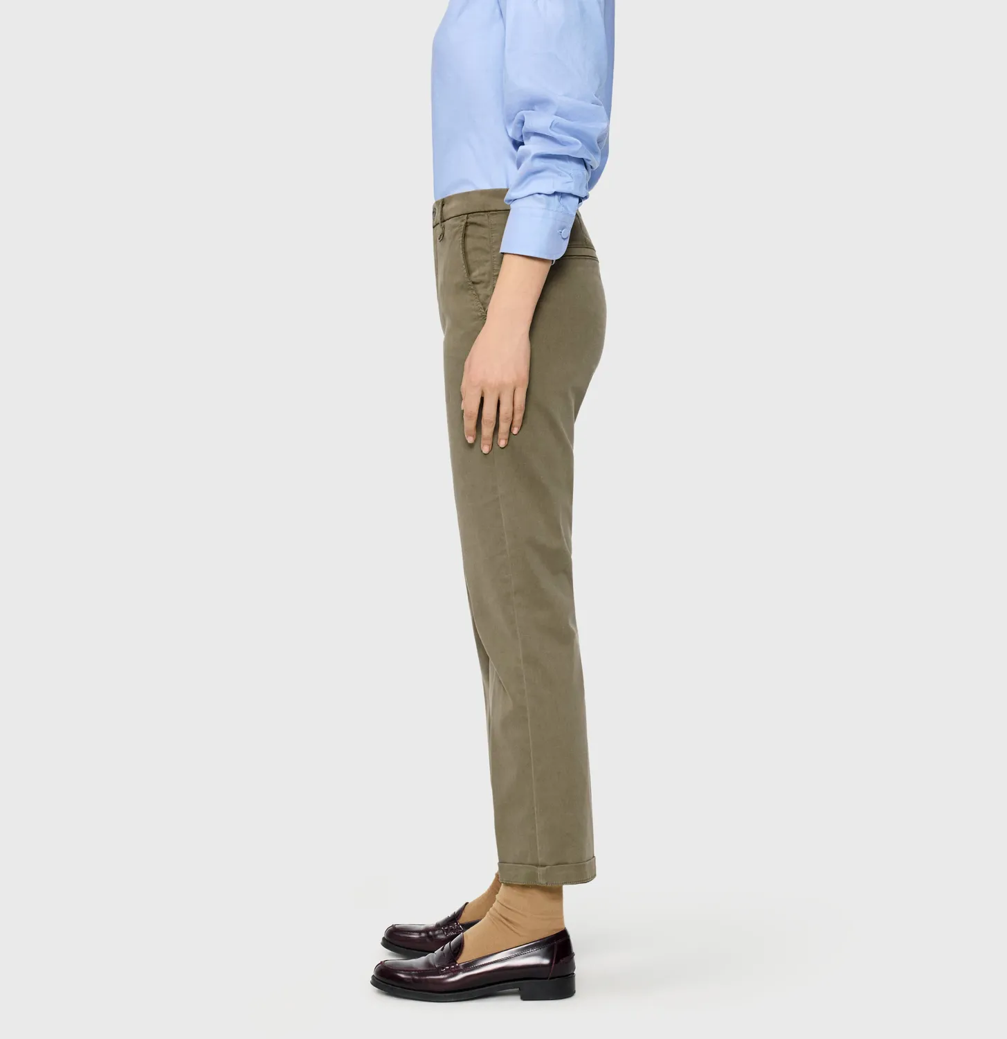 MAC Chino Turn Up 3075-00-0431L bukser grøn slim fit