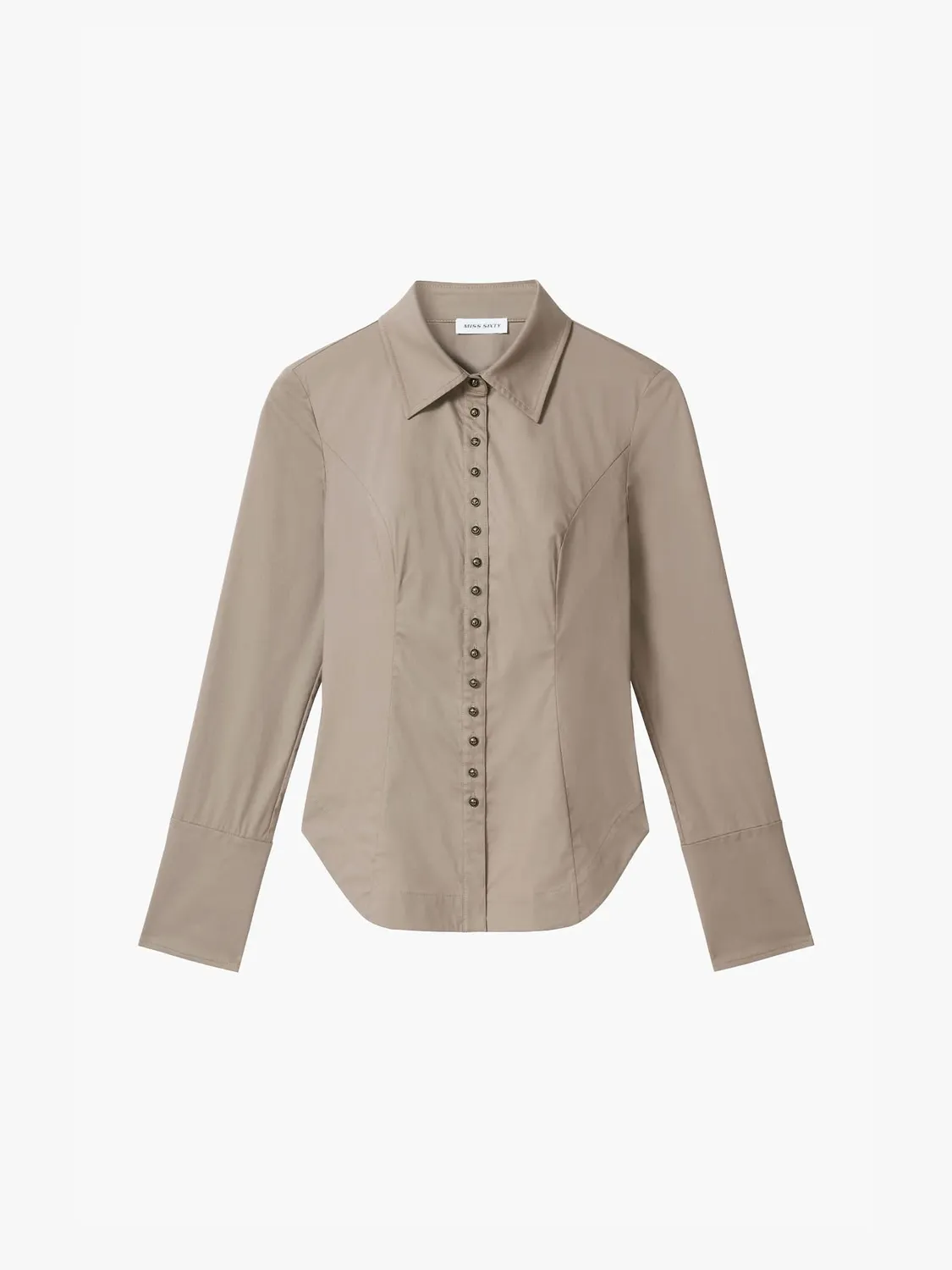 Miss Sixty Multi-Button skjorte khaki slim