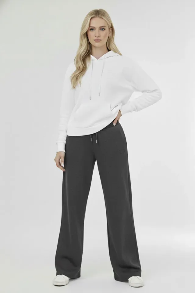 Organsk Wide-Leg sweatpants grå økologisk