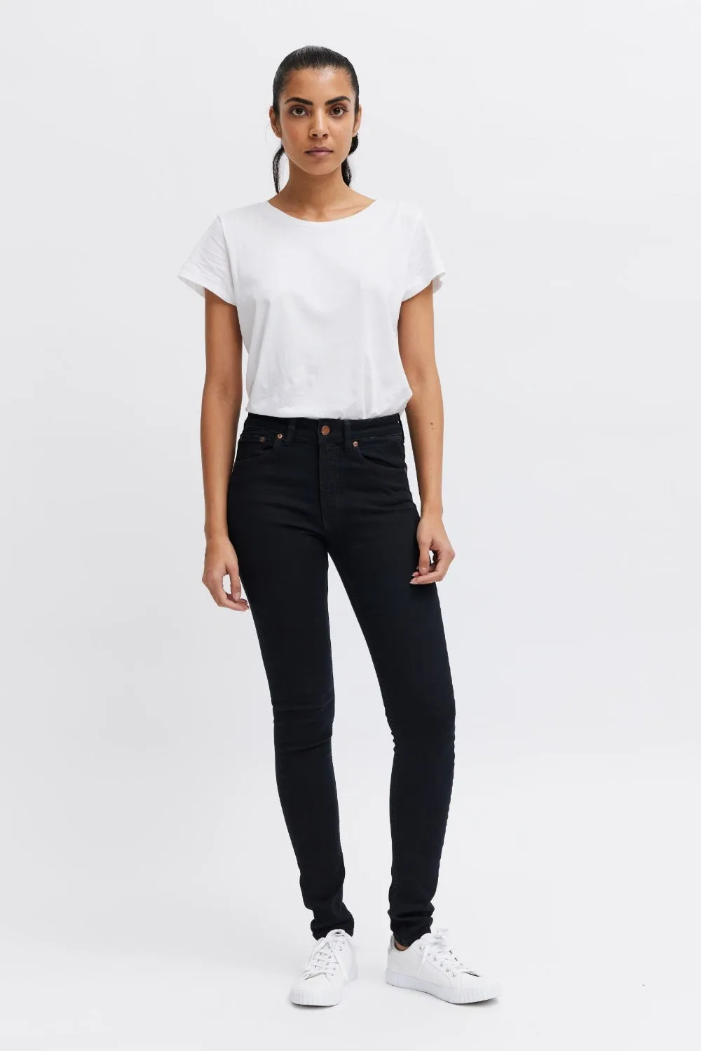 Organsk Breeze Black Goldie sorte jeans slim sort