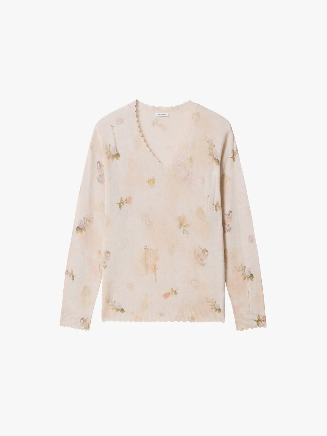 Miss Sixty striktrøje beige cashmere print