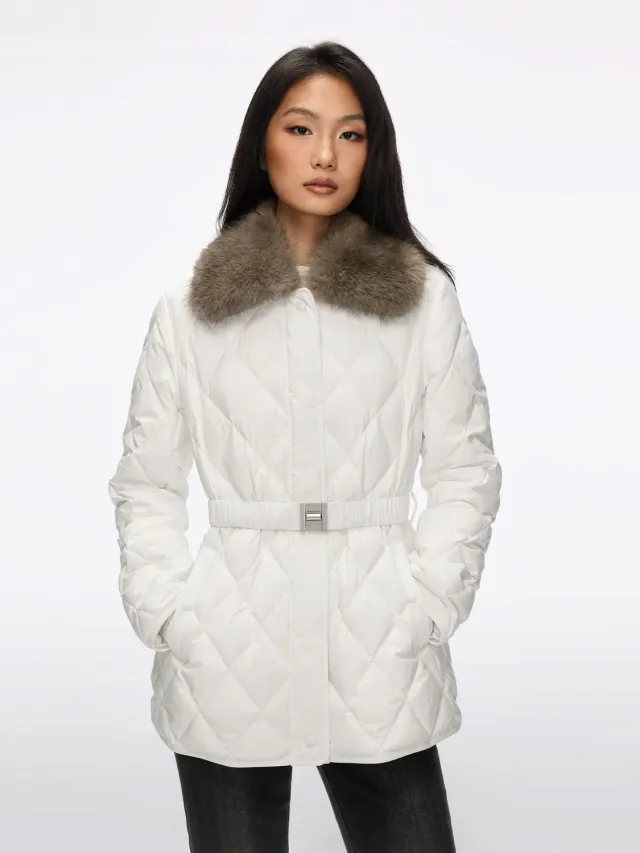Miss Sixty Belted Pufferjakke vinterhvid dun
