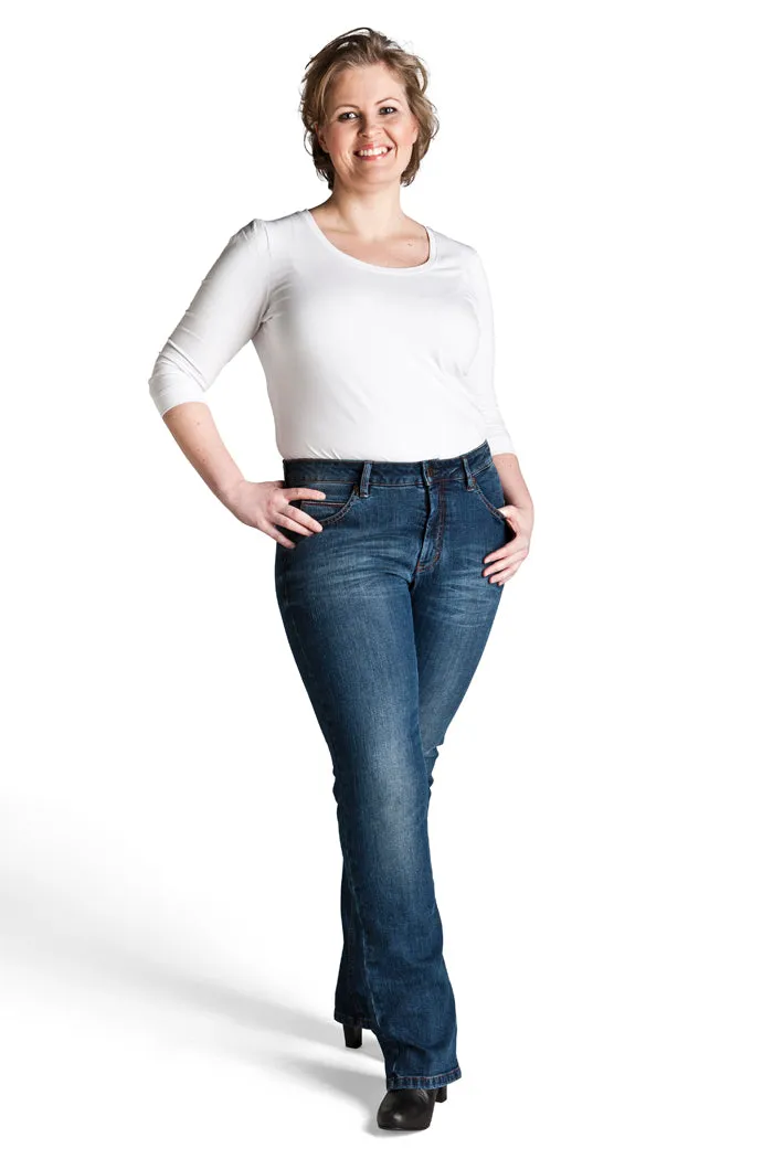 Merrytime Maria Regular jeans lys denim med slid