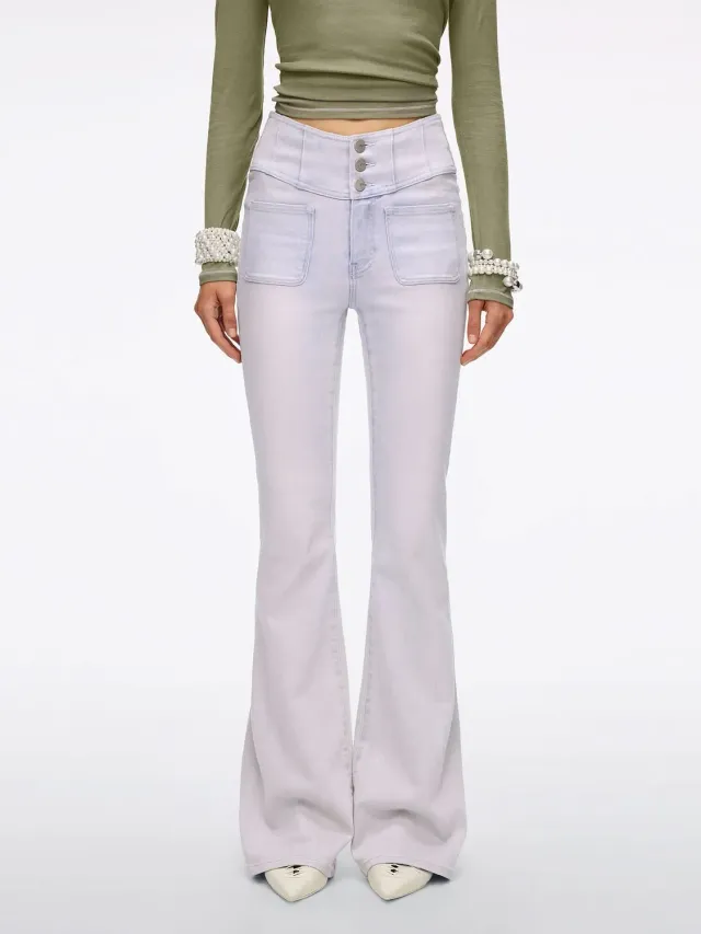Miss Sixty Glenda Plus 5 flare jeans lyseblå V-talje
