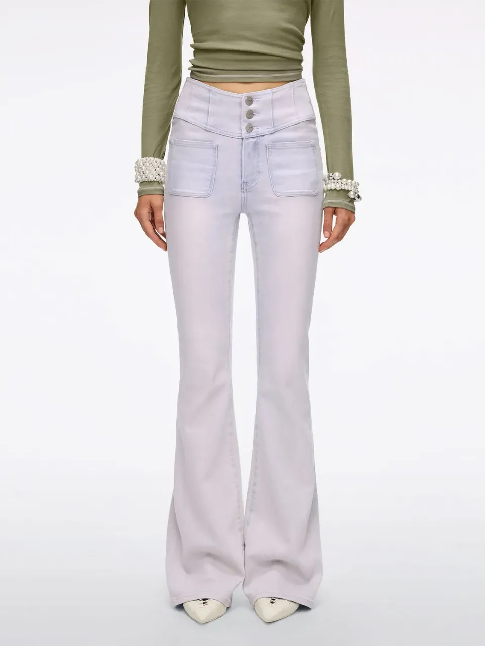 Miss Sixty Glenda Plus 5 flare jeans lyseblå V-talje