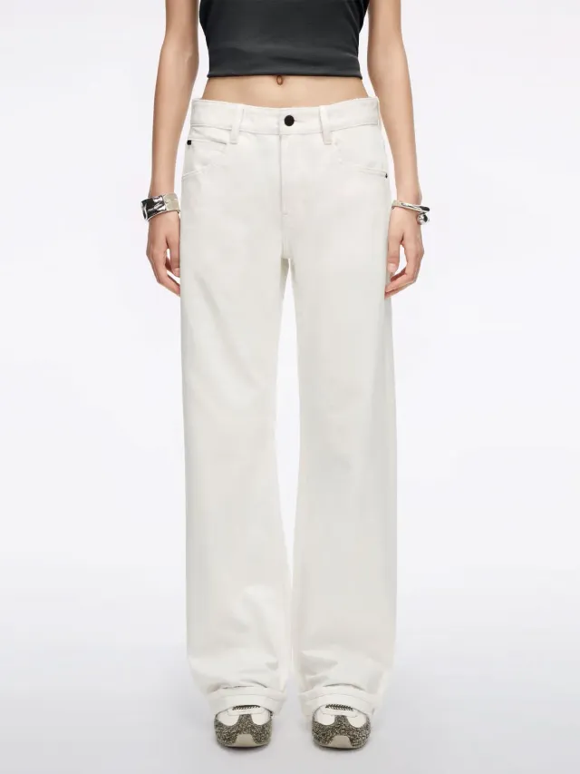 Miss Sixty Anni straight jeans hvid høj talje