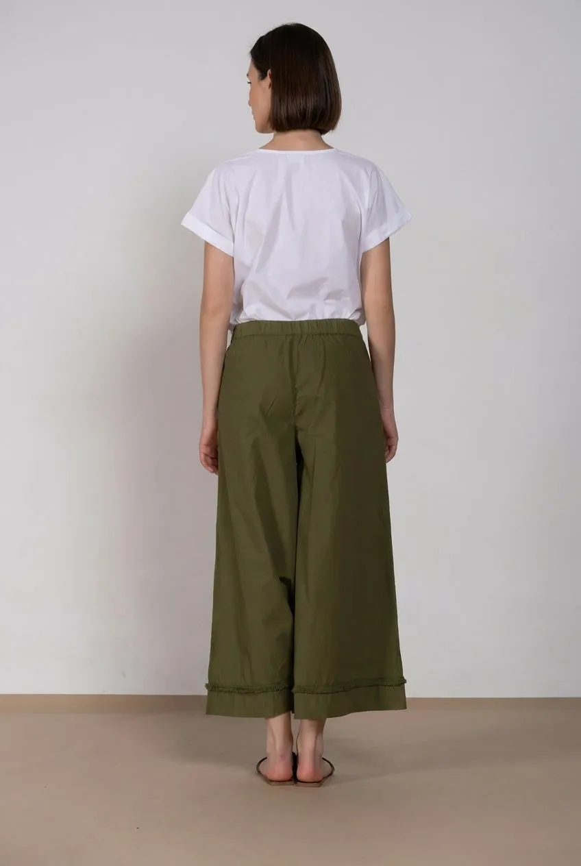 Mason's Portofino Cropped joggerbukser skovgrøn wide leg