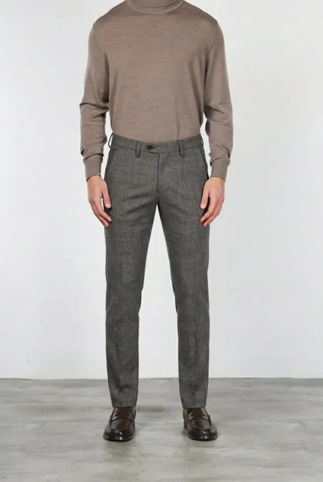 Mason's Torino City chino bukser mørkebrun slim pepita
