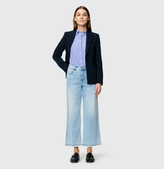 MAC Dream Wide 5438-90-0351L jeans lyseblå cropped