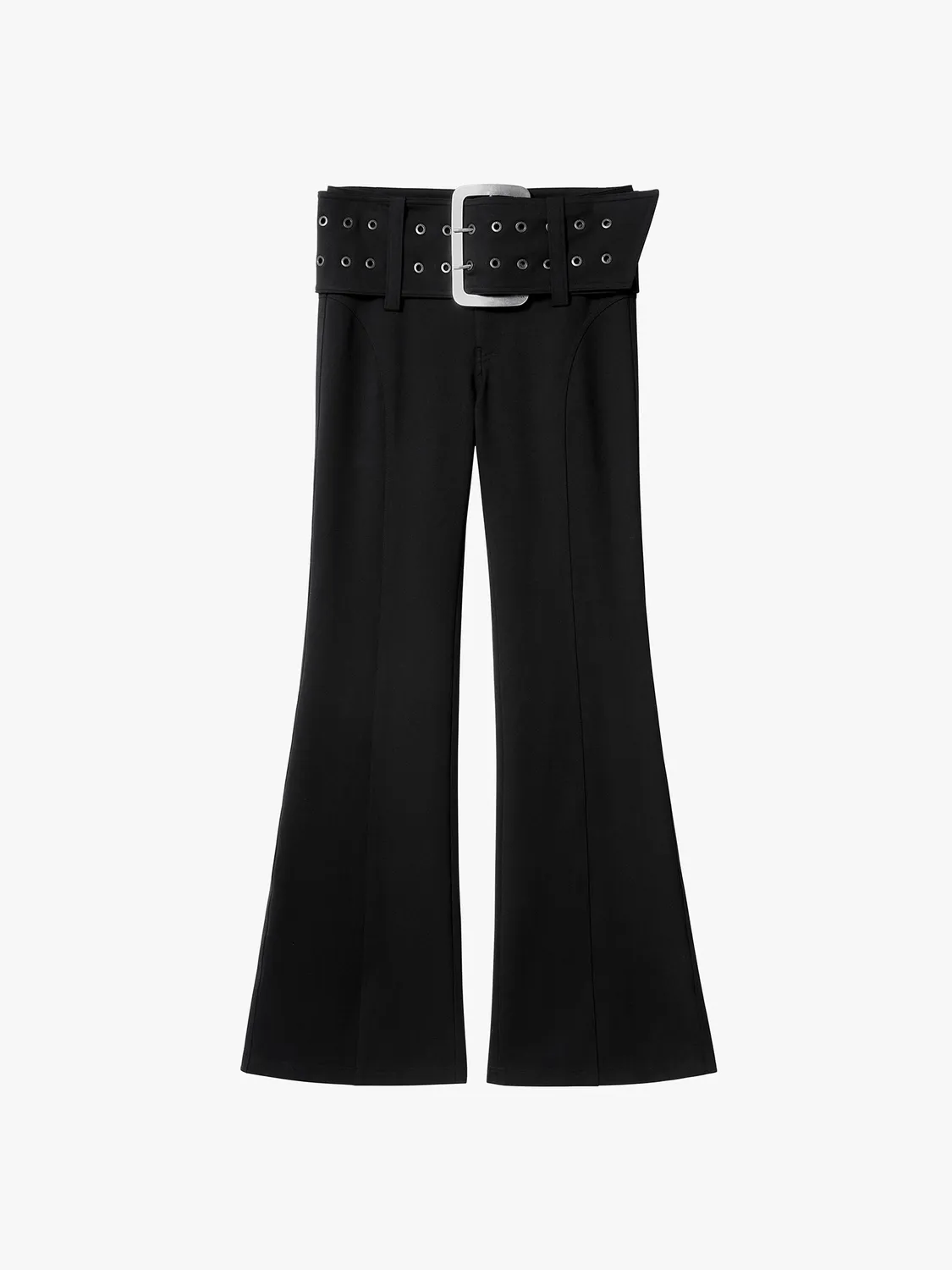 Miss Sixty Black Label Wide-Belt Flared bukser sort stretch