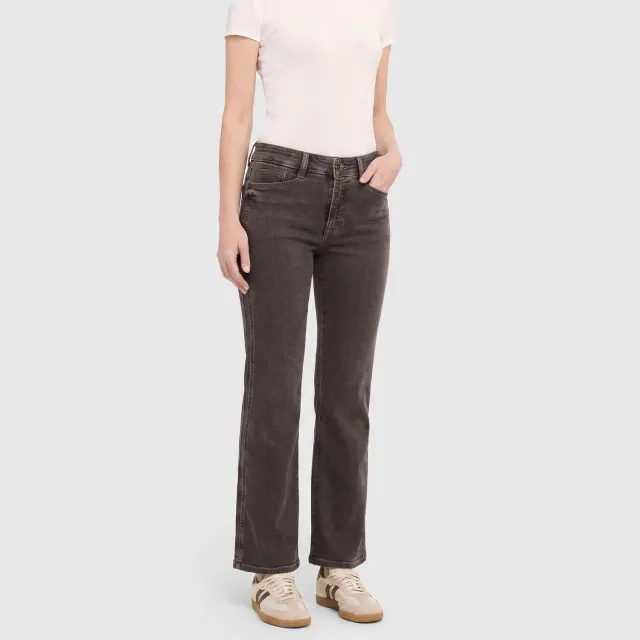 MAC Laura seam flare damejeans brun stretch