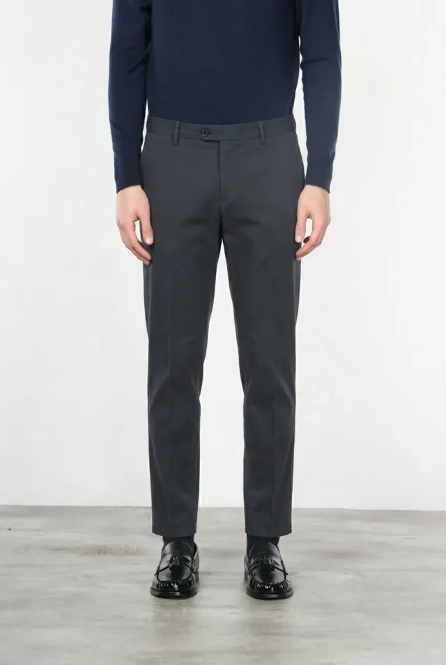Mason's New York chino bukser natblå regular uld herre