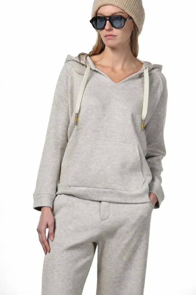 Mason's Hoodie sweatshirt beige strik dame