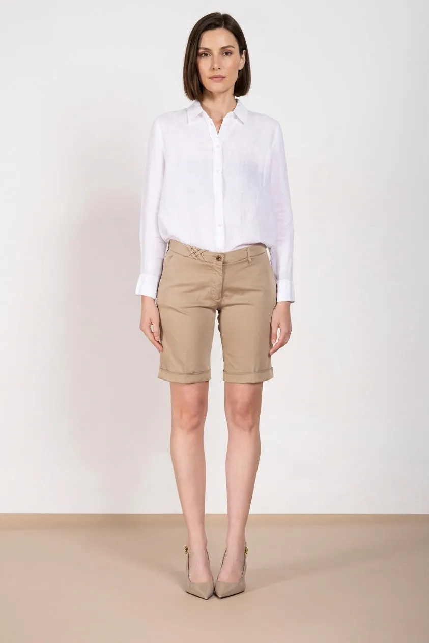 Mason's New York bermudashorts beige stretch slim