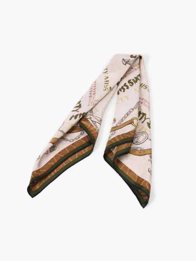 Miss Sixty silketørklæde chestnut print onesize