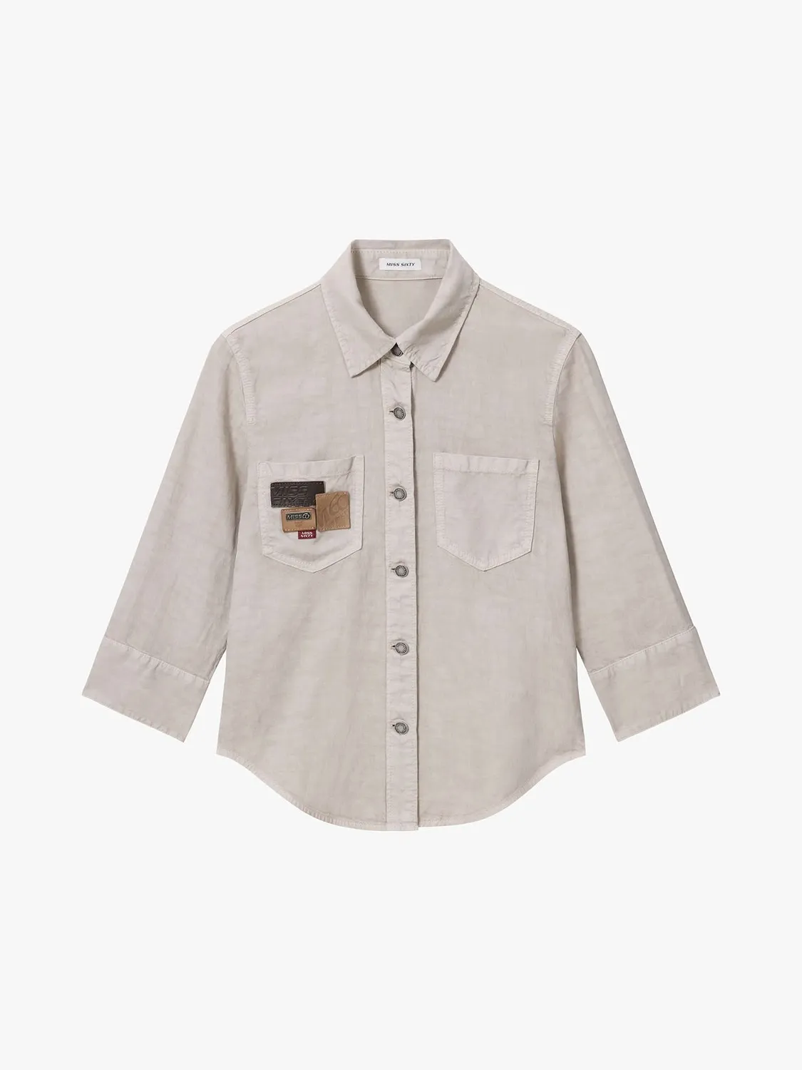 Miss Sixty Multi-Patch denimskjorte abrikos 3/4 ærme